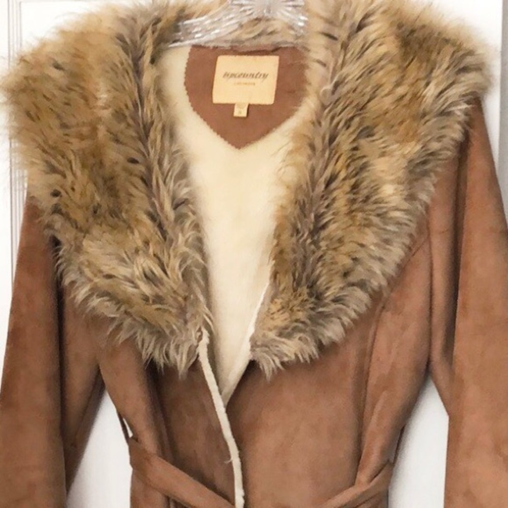 Upcountry by DU MONDE faux suede coat, Sz. S - Picture 4 of 6